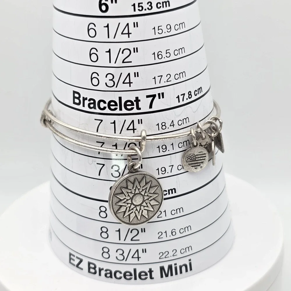 ALEX & ANI 'New Beginnings' Bracelet Charm Bangle Rafaelian Silver‎ Made In USA